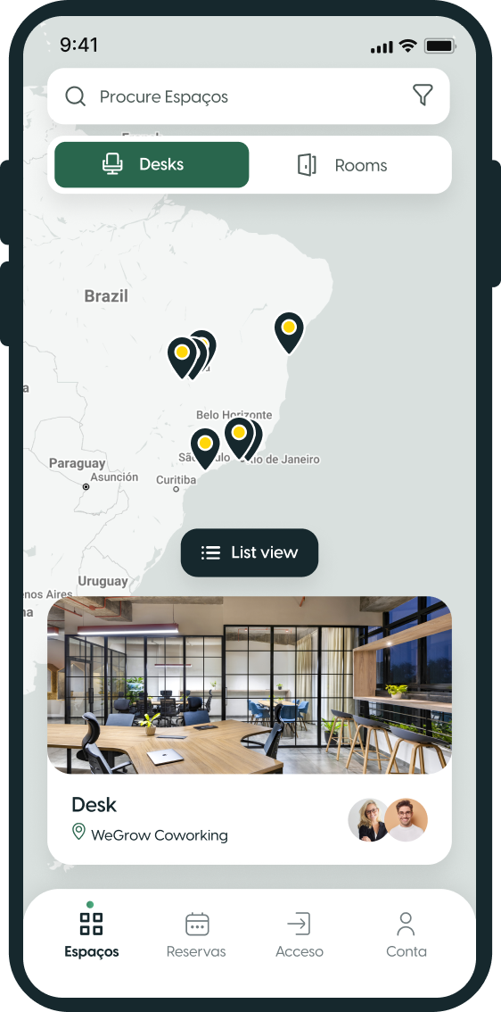 Desktop app interface